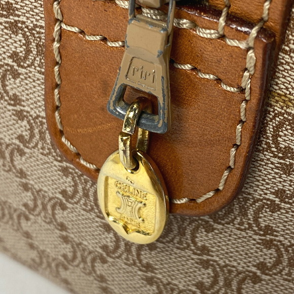 Celine Macadam Pattern Mini Canvas Handbag Beige Brown - Picture 4 of 6